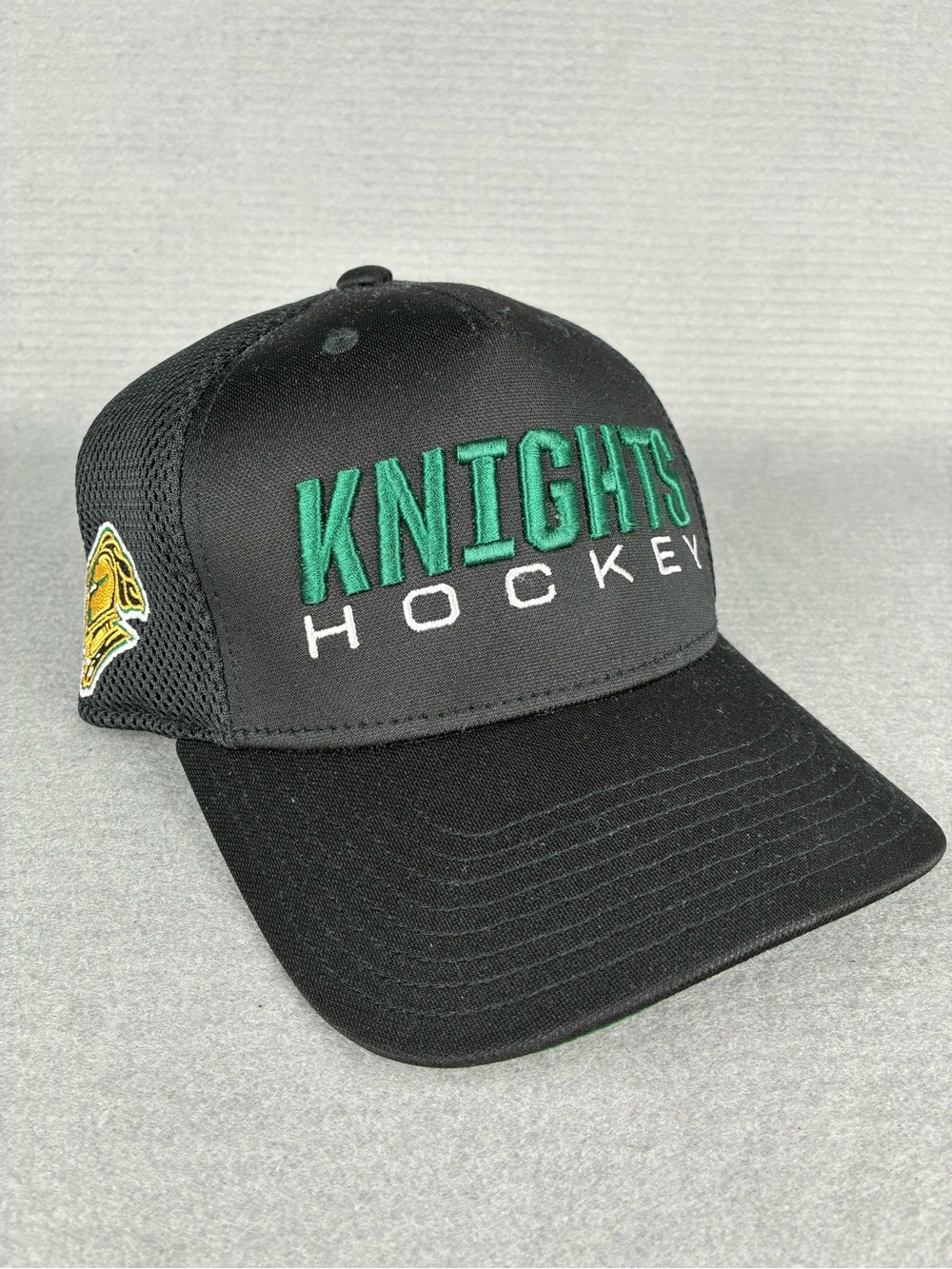 CCM London Knights OHL Hockey Black Green Embroidered Logo Trucker Snapback Cap